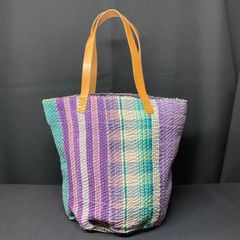 入手困難 一点物 ヴィオラドーロ カゴバッグ マルチカラー ボーダー