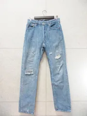 Levi's リーバイス 501 ロングデニムパンツ 刻印552 ダメージ加工 インディゴ W31サイズ