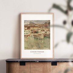 【A3】チャイルド・ハッサム Ponte Vecchio アートポスター 風景画 橋 名画 絵画 特大 アートパネル AP279