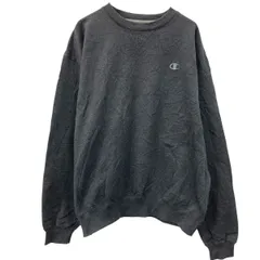 Champion ロゴスウェット トレーナーXL グレー チャンピオン プルオーバー 刺繍ロゴ ワンポイント シンプル 無地 冬物 a709-6781