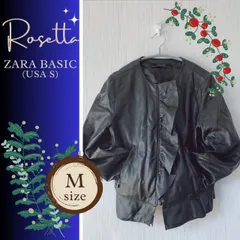 お洒落上級者 ファッション レザー調ジャケット♪レディース 春秋冬 ZARABASIC ザラベーシック ブラック M(US S) ジャケット 黒 大人かわいいのサムネイル