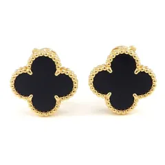 ヴァンクリーフ＆アーペル Van Cleef & Arpels ピアス ヴィンテージ アルハンブラ VCARA44200 オニキス K18YG 【中古】