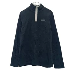 Columbia フリース ジャケット コロンビア M ブラック ホワイト ハーフジップ ワンポイント アウトドア 古着卸 アメリカ仕入 a610-6895