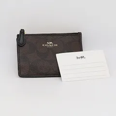 良品 コーチ ブラウン レザー シグネチャー キーホルダー付 パスケース レディース 2000000 NSK OMI
