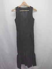 ◇ ⊂ エイミーイストワール ノースリーブ ロング フロントボタンマーメイドワンピース サイズS ブラック系 レディース E  【1507250005124】