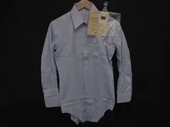 ■美品■ LANVIN ランバン コットン100％ ストライプ 長袖 Yシャツ トップス 洋服 メンズ ブルー系 DH1251のサムネイル