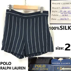 未使用品★POLO RALPH LAUREN/ラルフローレン★シルク100%/ショートパンツ【2/レディースM程度/navy】ズボン/ボトムス/Pants/Trouser◆BJ055-i