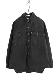 【お得なクーポン配布中!】 90s ★ リーバイス シルバータブ ブラック デニム シャツ ジャケット メンズ L 古着 オールド 長袖シャツ ウエスタン ポケット付き 無地 黒