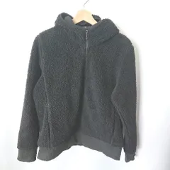 ◇ UNIQLO ユニクロ フード ボア ジップアップ 長袖 パーカー サイズXL ブラック レディース E  【1406050064372】