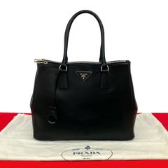 極 美品 PRADA プラダ 三角ロゴ 金具 サフィアーノ レザー 本革