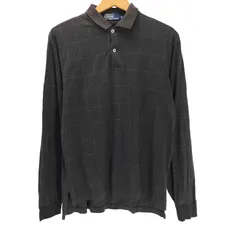 ポロバイラルフローレン Polo by RALPH LAUREN 90S 裾ポニー刺繍 グラフチェック 長袖 ポロシャツ  メンズ import：M 