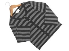 KUMIKYOKU 組曲 ウール混 ボーダー カーディガン size2/黒ｘグレー ◇■ レディース