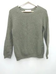 ◇ BEAUTY & YOUTH UNITED ARROWS ウール混 無地 シンプル 長袖 ニット セーター グリーン系 レディース P  【1310020013188】