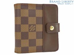 【未使用】ルイヴィトン　LOUIS VUITTON　ダミエ　コンパクトジップ　ファスナー付き 二つ折り財布　ダークブラウン　N61668