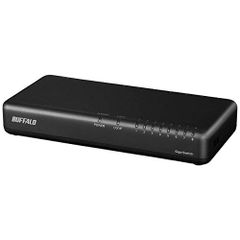 電源内蔵_マグネットあり_ブラック バッファロー BUFFALO Giga対応 プラスチック筐体 電源内蔵 8ポート LSW6-GT-8NP/BK ブラック スイッチングハブ マグネット 壁掛け設置対応
