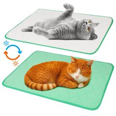 新品 冷感素材 冷却 夏用 熱中症対策 猫 暑さ対策 犬 冷たい 洗える【リバーシブル素材で1年間ずっと快適】 涼しい ペットマット 夏冬兼用 洗える フリース素材 『2025年新登場』冬夏両用ペットマット リバーシブル yes!fluffy 約45cm×約6