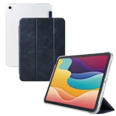 エレコム iPad ケース 11インチ ( A16 ) / 10.9インチ 第10世代 フラップ カバー 2アングル スタンド オートスリープ機能 軽量 薄型 背面クリア ネイビー TB-A25RWVNV 【５営業日以内発送】 【ゆうパケットにて発送】