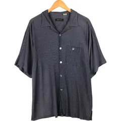 古着 DIRECTION 楊柳クレープ 半袖 オープンカラー レーヨンシャツ ボックスシャツ USA製 メンズXL相当/eaa589760