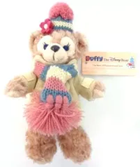 【中古】ぬいぐるみ シェリーメイ(ニット帽＆マフラー＆ホワイトコート) ぬいぐるみバッジ 「ディズニーベア」 東京ディズニーシー限定 