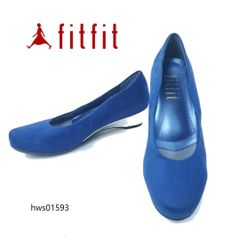 fitfit パンプス ウエッジソール メタルヒール バイカラー スエード 23cm フィットフィット レディース hws01593