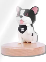 CIOP 【 どうぶつ スマホスタンド (ぶるどっぐ 01) フレンチ ブルドッグ 木製の土台 】 スマホ立て かわいい 可愛い おしゃれ フィギュア 卓上 iphone/ipad/タブレットパソコン 