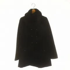 バーバリーブルーレーベル BURBERRY BLUE LABEL ラビットファー コート アウター ダブル 36 黒 ブラック /DF ■OS