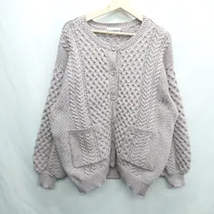 ■ GLOBAL WORK グローバルワーク 長袖 ニットカーディガン サイズF ラベンダー レディース E  【1406180103965】