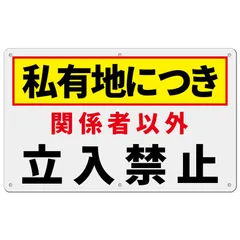 新品 立ち入り禁止 立入り禁止看板「私有地につき 関係者以外 立入禁止」注意看板 340×210ミリ PP樹脂板 簡単にインストールでき パネル看板 プレート看板 高視認性 防水 屋外対応 (D-f6 1ピース)