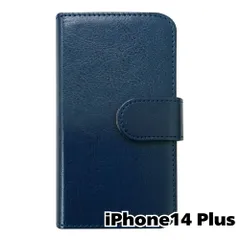 【新品未使用】 iPhone14 Plus 手帳型スマホ ケース PUレザー スムースレザー (カバー色ネイビー) 無地 紺色 シンプル おしゃれ かわいい カード収納 携帯カバー flip2-muji-ip14plus-nv