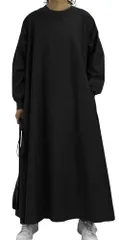 [アスペルシオ] ながそで マキシ丈ワンピース きれいめ さらさら aライン ワンピース レディース 長袖 マキシ丈 かわいい 妊婦 体型カバー フードなし フレア デート エレガント リゾート ドレス 綺麗め フェミニン  [スウィートブラック] [2XL]