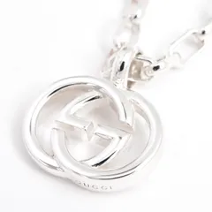 グッチ ネックレス メンズ レディース インターロッキングG チェーンネックレス スターリングシルバー GUCCI 295710 J8400 8106 Ag925 中古