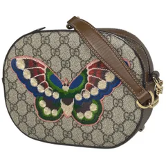 グッチ GUCCI GG柄 チェーン ショルダーバッグ バタフライ ミニ GGスプリーム ショルダーバッグ コーティングキャンバス ブラウン 409535 レディース 【中古】