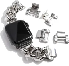 Royce&Roland 互換品 互換品/代替品 チェーンバンドおしゃれ 時計 ステンレス レディース メンズ ギフト プレゼント applewatch アップルウォッチ 40mm 41mm 42mm(シルバー,  40mm 41mm 42mm)