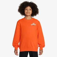 ナイキ キッズ 長袖 トレーナー 140-160cm 子供服 NIKE ジュニア スウェットシャツ クルーネック スポーツウェア トップス スポーティ  スエット プルオーバー 男の子 女の子 子ども フレンチテリー 服  /HJ2674-819