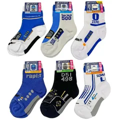 鉄下ロング 6足セット 15～21cm (しまかぜ 500系 新幹線0系 特急ラピート D51 498 超電導リニアL0系) 靴下 くるぶしソックス 駅鉄