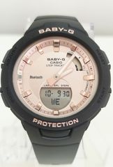 L02011□1003 海外限定カラー CASIO カシオ Baby-G ベビ－G G-SQUAD ジースクワッド Bluetooth   腕時計 ピンクゴールド×ブラック BSA-B100MF-1A