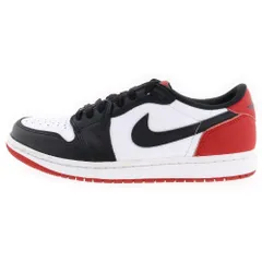 NIKE (ナイキ) AIR JORDAN 1 RETRO LOW OG BLACK TOE エアジョーダン1 レトロ ブラックトゥ ローカットスニーカー ブラック/レッド US8.5/26.5cm