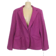 【新品タグ付き】SANS FIN★大人色！ジャケット テーラードジャケット ウール混 やや薄手 大きいサイズ5L プラム系 秋冬物 *z323s