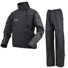 [Daytona] バイク用 レインウェア 上下セット 耐水圧20000mm ストレッチ 止水ファスナー 防水 ハイパフォーマンスレインウェア DR-001 メンズ ブラック BLのサムネイル