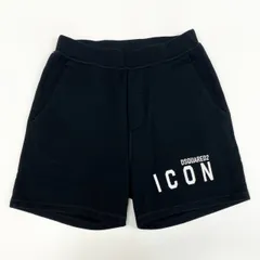 34f19 DSQUARED2 ディースクエアード スウェットハーフパンツ ショートパンツ ショーツ ボトムス アイコンロゴプリント S79MU0005 XS ブラック コットン