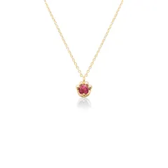 7月 天然 の 誕生石 ルビー K10 イエローゴールド 猫 の 肉球 モチーフ キラキラ 華奢 アズキチェーン 美輪宝石 ※制作納期約４週間