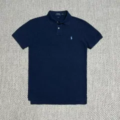 Poloラルフローレン ヴィンテージ加工 インディゴ染め マチ付き ポロシャツ Poloラルフローレン ヴィンテージ加工 インディゴ染め マチ付き