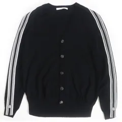 美品□GIVENCHY/ジバンシィ サイドライン ロゴボタン ウール100％ 長袖 ロングスリーブ ニットカーディガン/セーター ブラック S 正規品のサムネイル