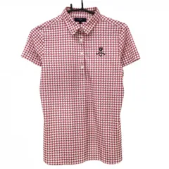 【超美品】キャロウェイ 半袖ポロシャツ 白×ピンク 千鳥格子 ロゴ刺しゅう  レディース L ゴルフウェア Callaway