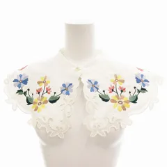 チェスティ Chesty 付け襟 フラワー刺繍 フェイクパール レース F 白 ホワイト /FFのサムネイル