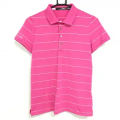【美品】RLXラルフローレン 半袖ポロシャツ ピンク×白 ボーダー  レディース S ゴルフウェア Ralph Lauren