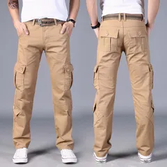 ワークパンツ カーゴパンツ メンズ 無地 カジュアル ストレートパンツ ロングパンツ 作業着 作業ズボン カーゴ 作業服 制服 仕事着zhanjian02
