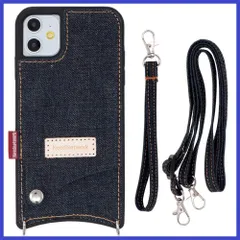 [ニードネットワーク] 日本が誇るデニム iPhone11 用 スマホ ケース ショルダー ショルダー付き カード入れ ショルダータイプ スマホショルダー スマホショルダーストラップ