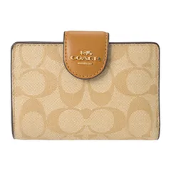 新品 コーチ COACH 2つ折り財布 ミディアム コーナー ジップ ウォレット ライト カーキ/ライト サドル