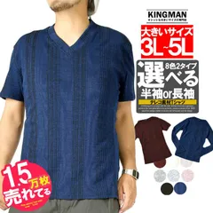 【新品】 【2L～5L ブルー(半袖)】 Tシャツ メンズ 大きいサイズ Vネック 長袖 無地 テレコ素材 白 黒 青 赤 春 長袖Tシャツ おしゃれ コットン 安い ワークマン プラス